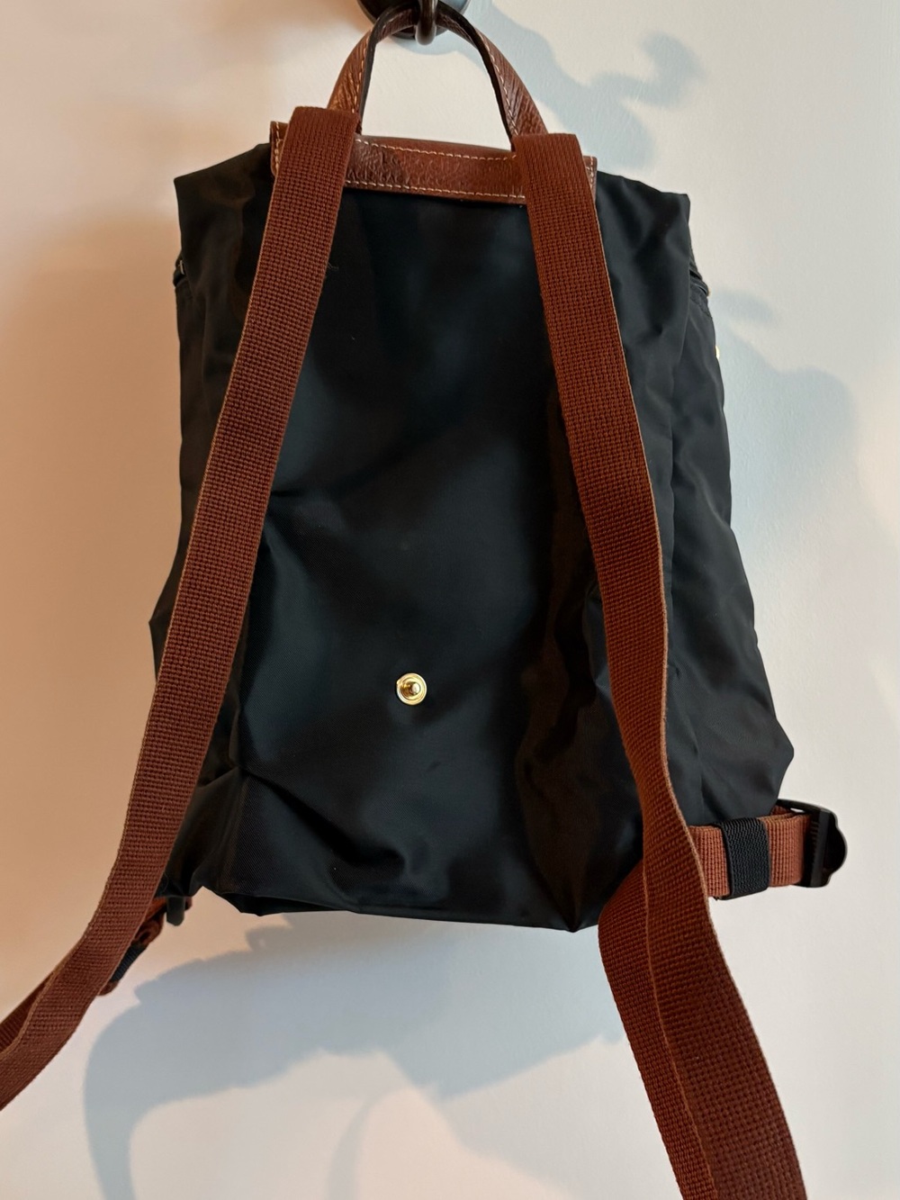 Longchamp Le Pliage Nylon Canvas Backpack with Leather Flap - Picture 2 of 6